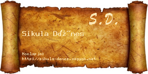 Sikula Dénes névjegykártya